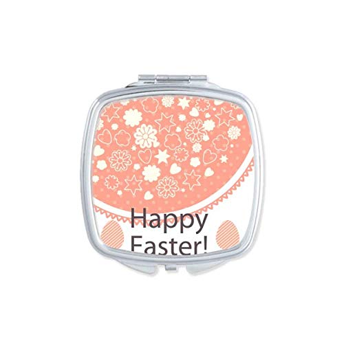DIYthinker Happy Easter Cute Colored Egg Flower Mirror - Portable Compact Double-Sided Glass Makeup Mirror for Travel, Home & Easter Decorations