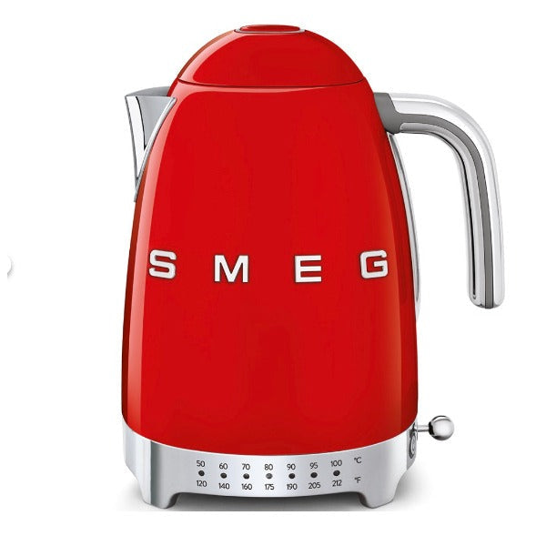 Smeg Retro Variable Temperature Electric Kettle - 1.7L Stainless Steel with 6 Preset Heat Settings for Tea, Coffee & More - Perfect for Home, Office & Kitchen Use