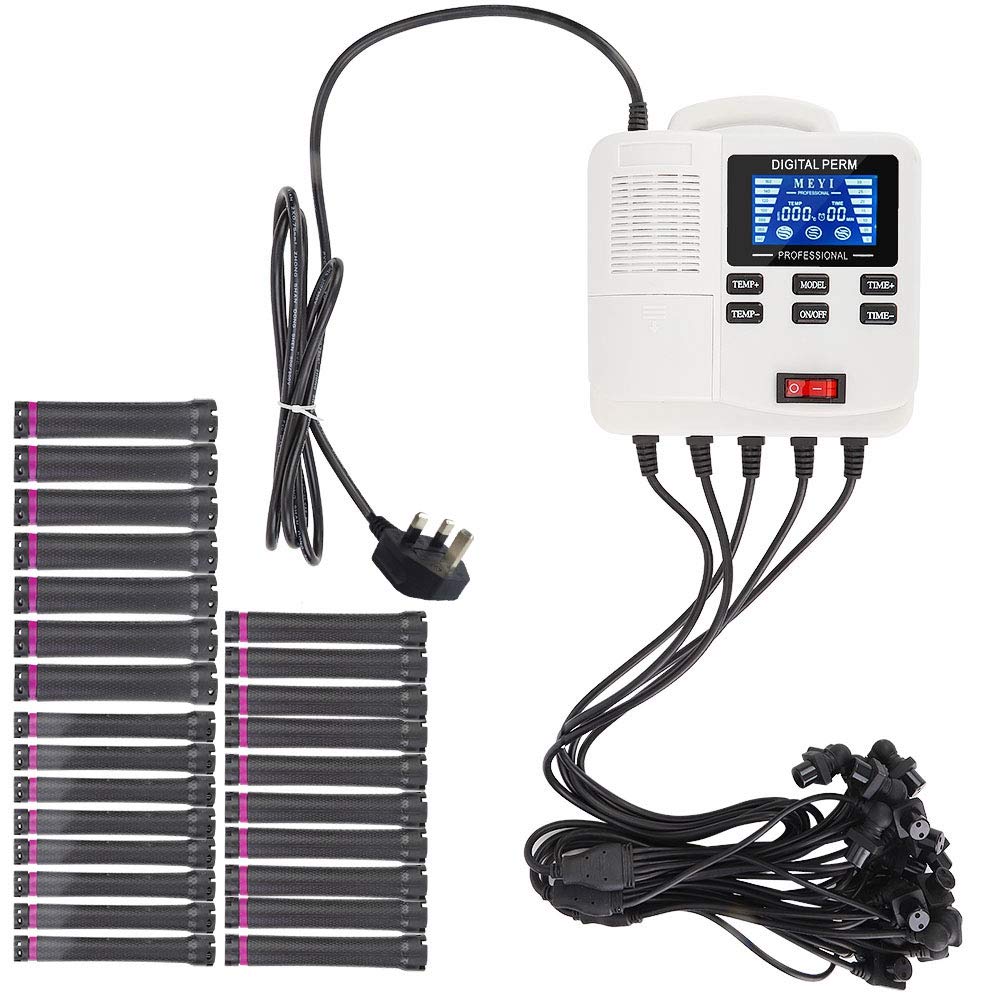 Portable Digital Hair Curler - Professional Hair Perm Machine for Home & Salon Use | Fast Heating, Stable Performance | Perfect for Styling, Waving & Curling at Home or Barber Shops (UK Certified)