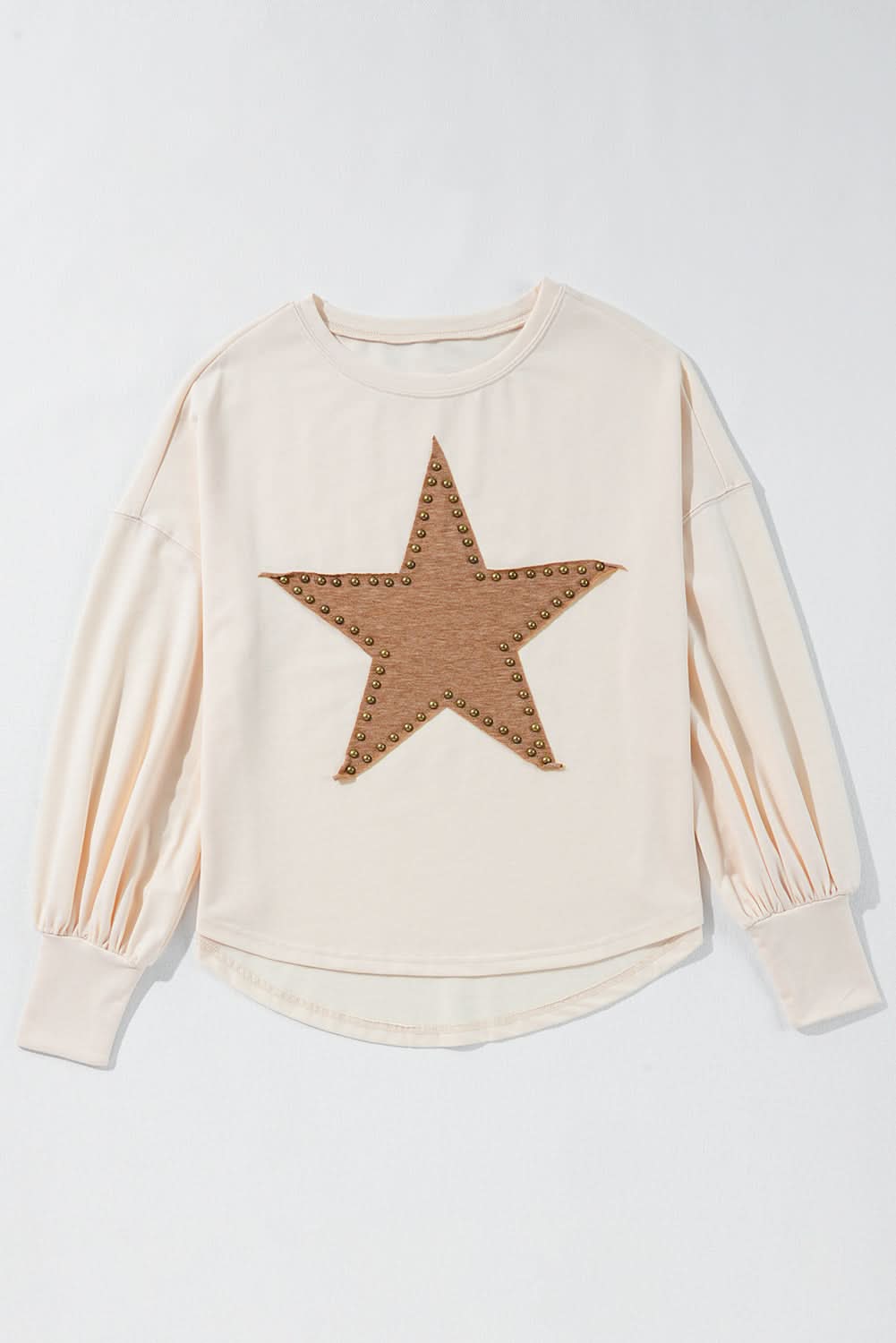 Stylish Apricot Oversized Long Sleeve Top for Women - Loose Fit Casual Blouse - Perfect for Fall Layering & Everyday Wear