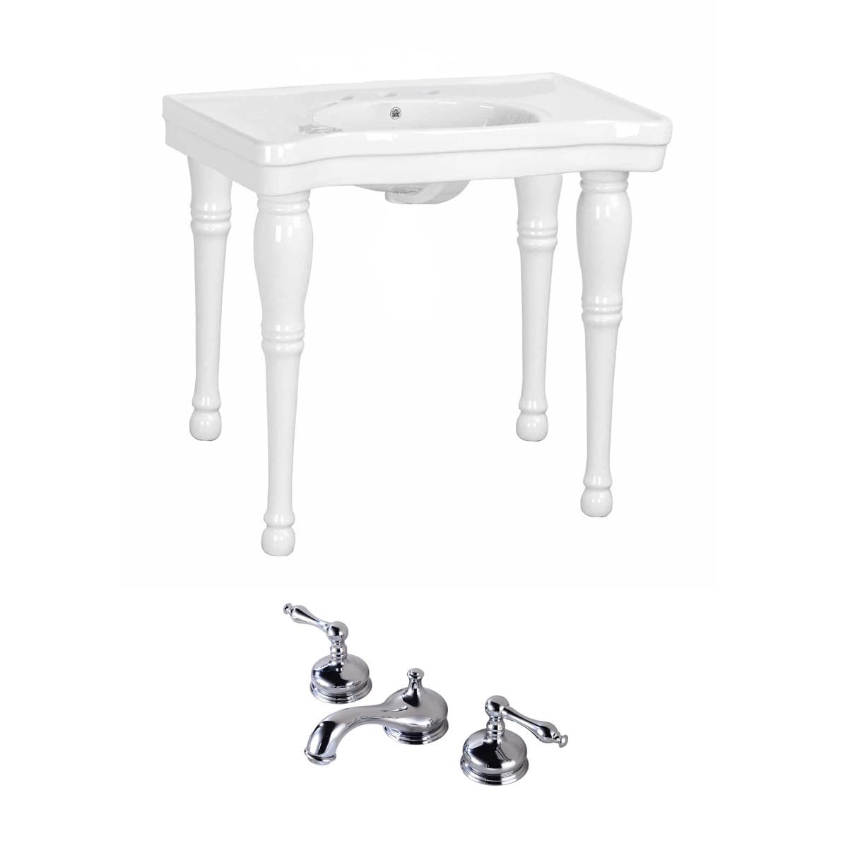 White Belle Porcelain Bathroom Sink 35.5