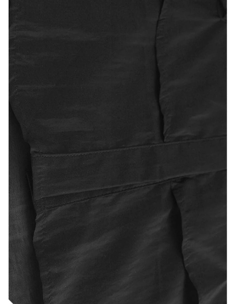 Black Irregular Thin Shirt & Wide Leg Shorts Two-Piece Set - Women's Fashion Lapel Short Sleeve Outfit for Spring Summer 2025 | Casual Wear, Beach Vacation, Street Style