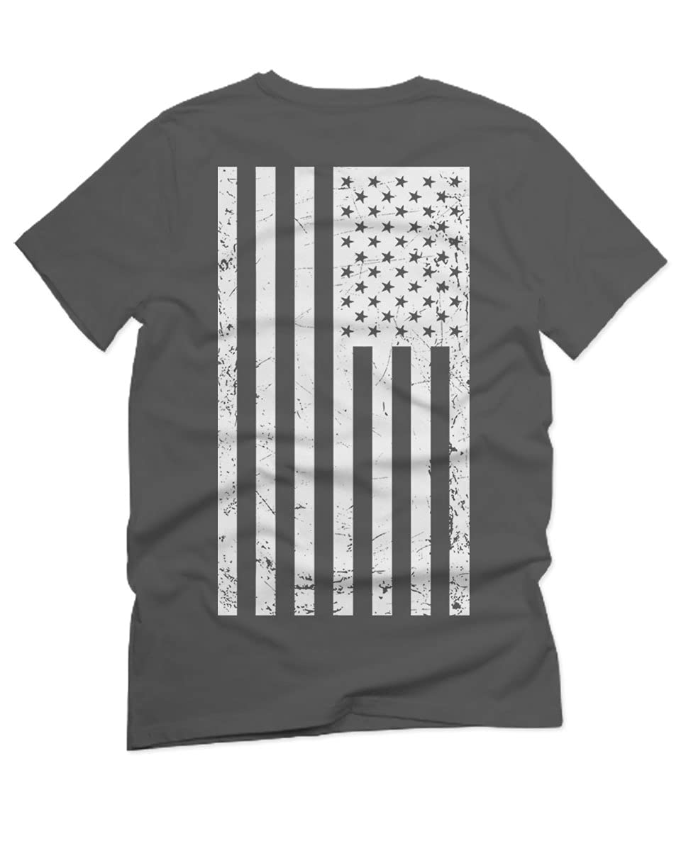Vintage American Flag T-Shirt for Men - Patriotic USA Marine Style Cotton Tee - Perfect for 4th of July, Veterans Day & Patriotic Events