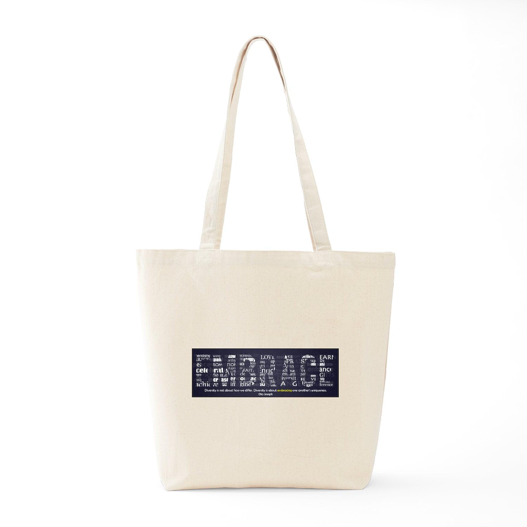 Embrace Diversity Tote Bag - Natural Canvas Reusable Shopping Bag for Groceries, Beach & Everyday Use | Eco-Friendly Cotton Tote with Inspirational Message