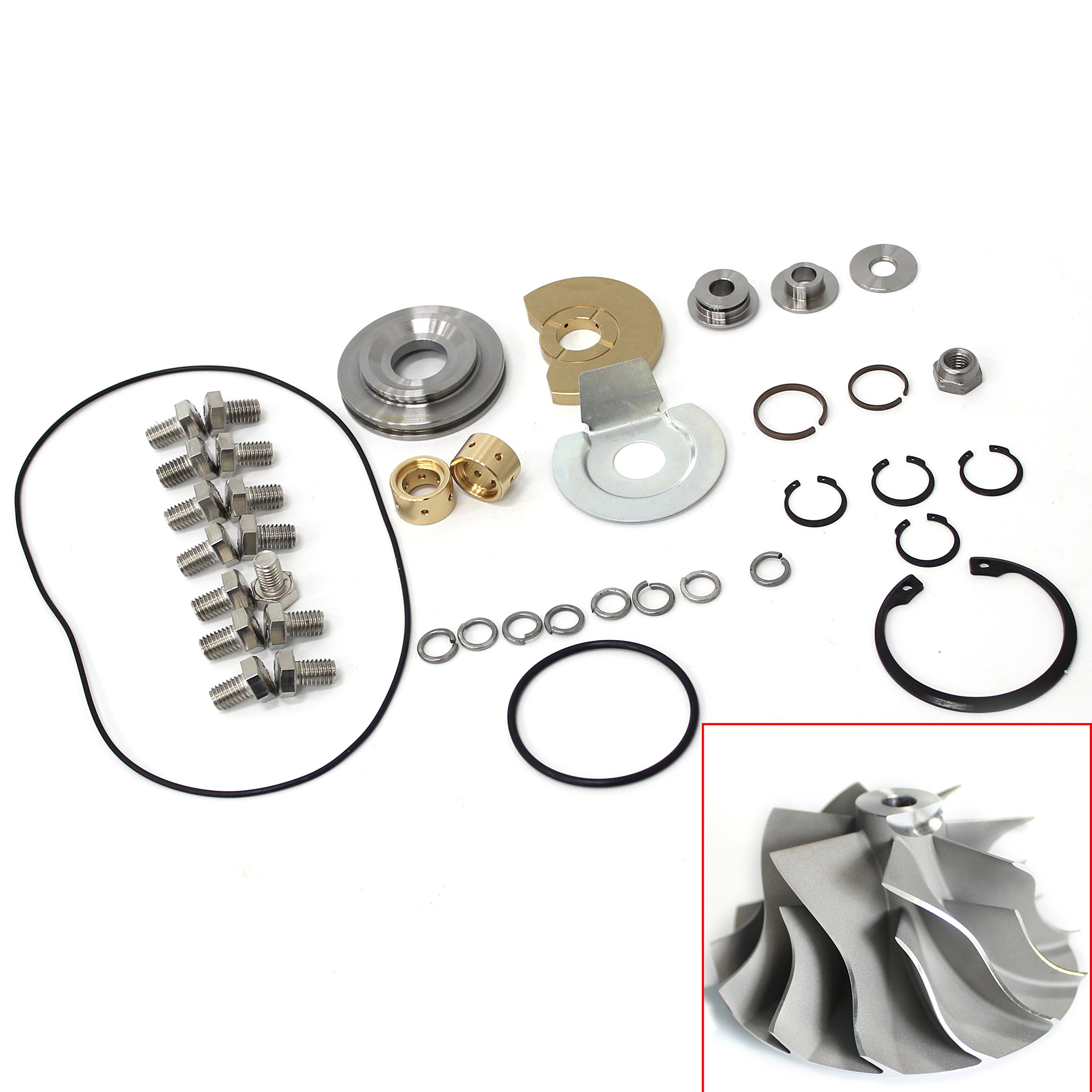 BorgWarner S300SX3 S366 Turbo Repair Rebuild Kit with Compressor Wheel 177275 - Turbocharger Replacement Parts for Diesel Performance & Engine Upgrades
