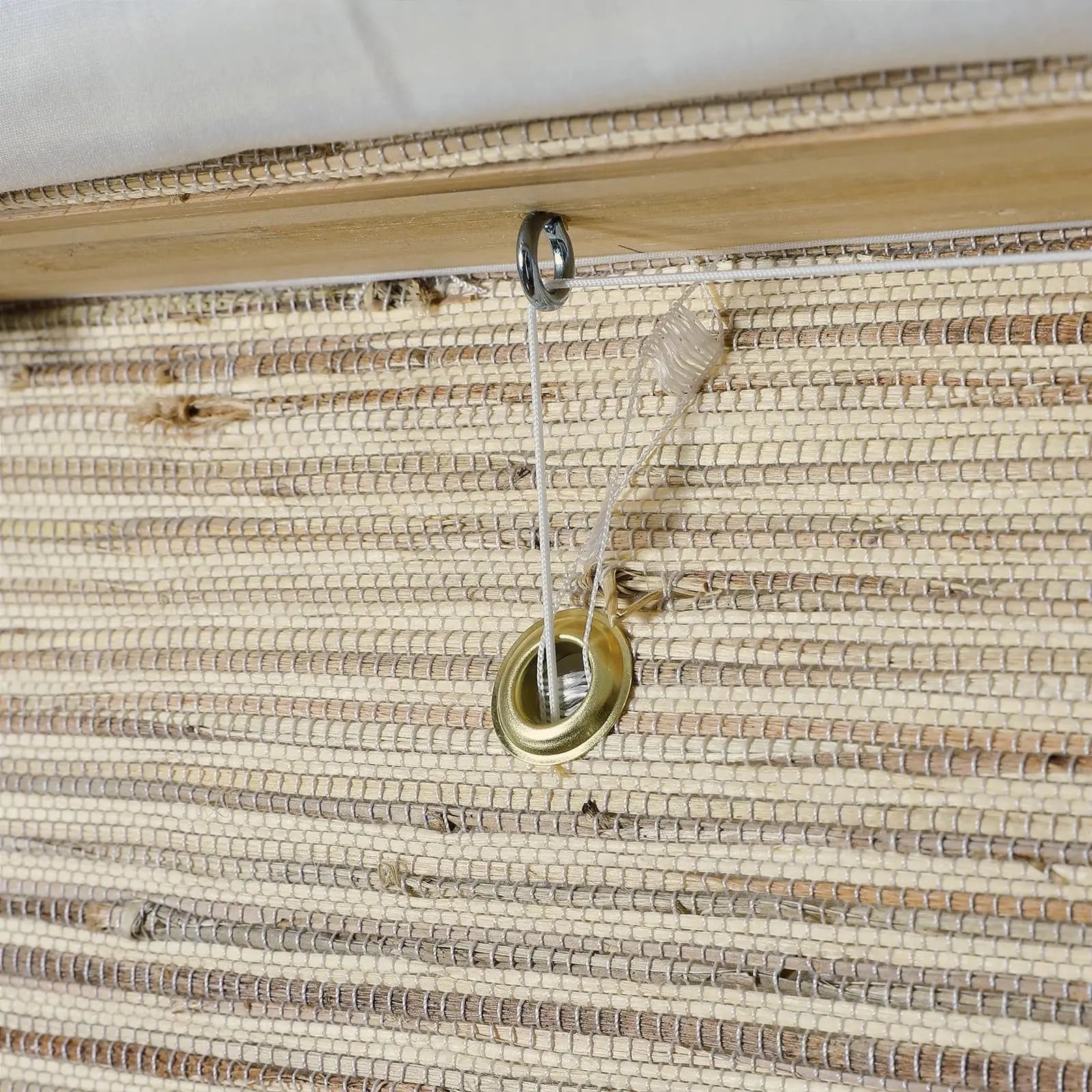 Natural Ramie Bamboo Woven Window Shade - Light Beige Brown | Eco-Friendly Room Darkening Blinds for Living Room & Bedroom
