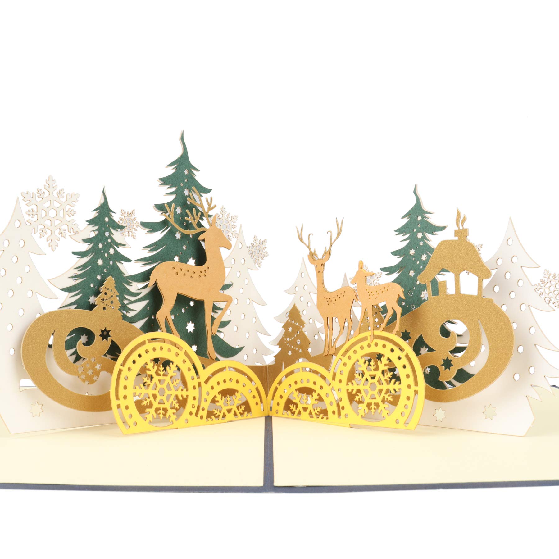 3D Pop Up Christmas Cards - Handmade Holiday Greeting Cards with 7 Envelopes for Xmas, Valentine's Day & Thank You Gifts (7Pcs, Festive Design) - Perfect for Holiday Mailings, Office Exchanges & Family Keepsakes