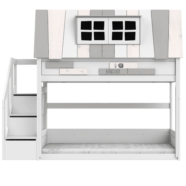 Low Bunk Bed with Ladder - Space Saving Twin Size Bed for Kids & Teens - Perfect for Small Bedrooms, Dorm Rooms & Sleepovers