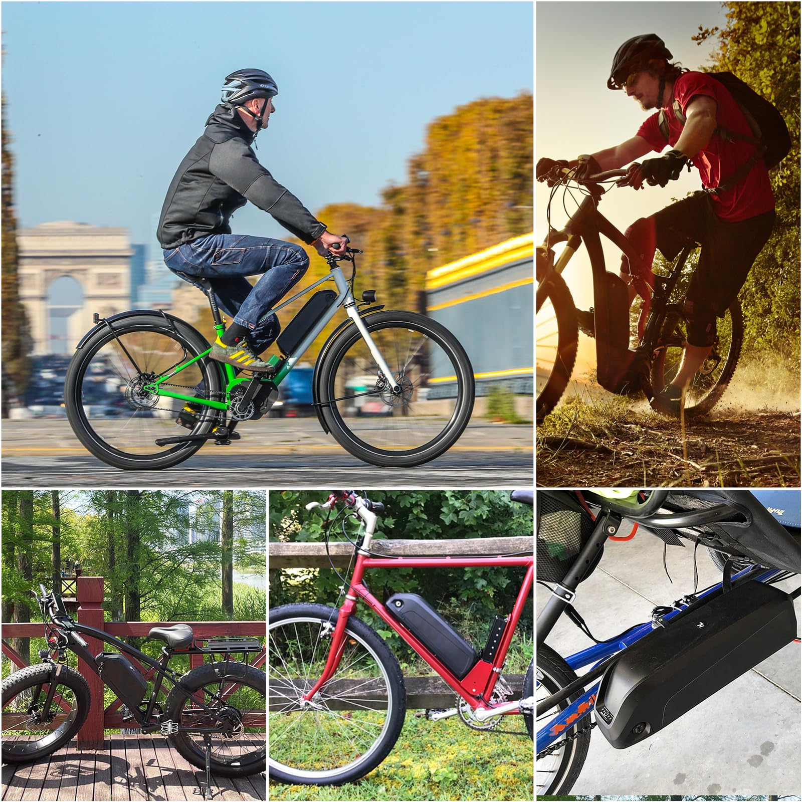 36V 10Ah Lithium Ebike Battery Pack with 2A Fast Charger, BMS, USB Port & LED Indicator - Power Switch & Safety Lock for 750W Electric Bikes & Motorcycles (4-Pin) - Perfect for Commuting, Off-Road Adventures & Long-Distance Riding