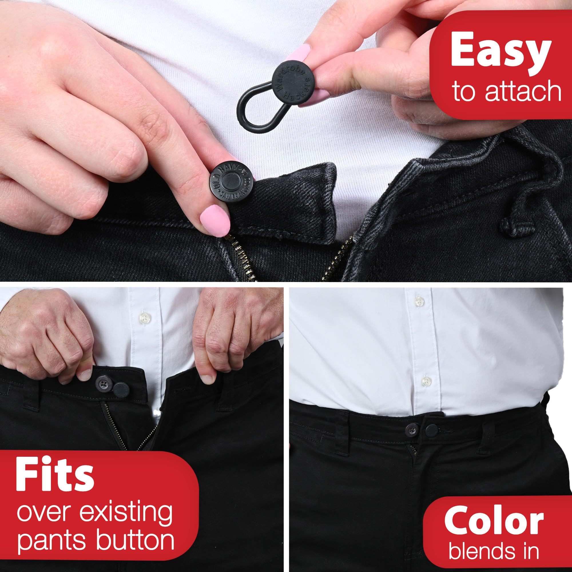 Stretchable Waist Extenders for Jeans & Pants - Comfort Fit Solution