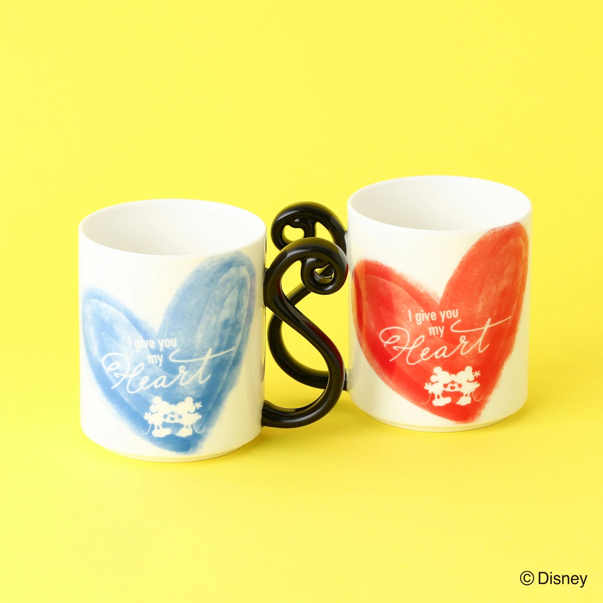 Disney Couple Mugs Set - Heart-Shaped Coffee Cups for Valentine's Day Gift, Romantic Couples Gifts, Perfect for Anniversaries, Date Nights & Coffee Lovers