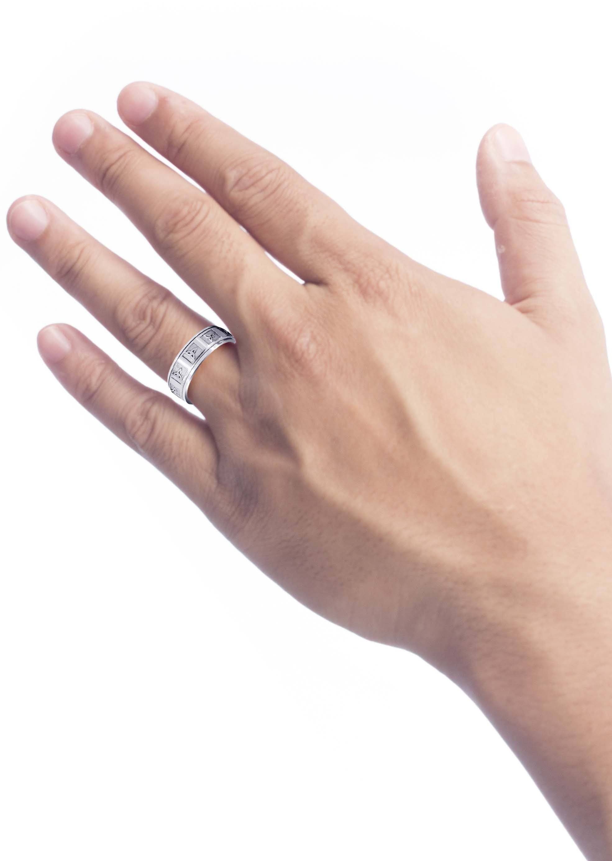 Celtic Men's Wedding Ring - Sand Blast & High Polish Finish Stainless Steel Band for Grooms, Best Man & Anniversary Gifts | Perfect for Weddings, Engagements & Special Occasions