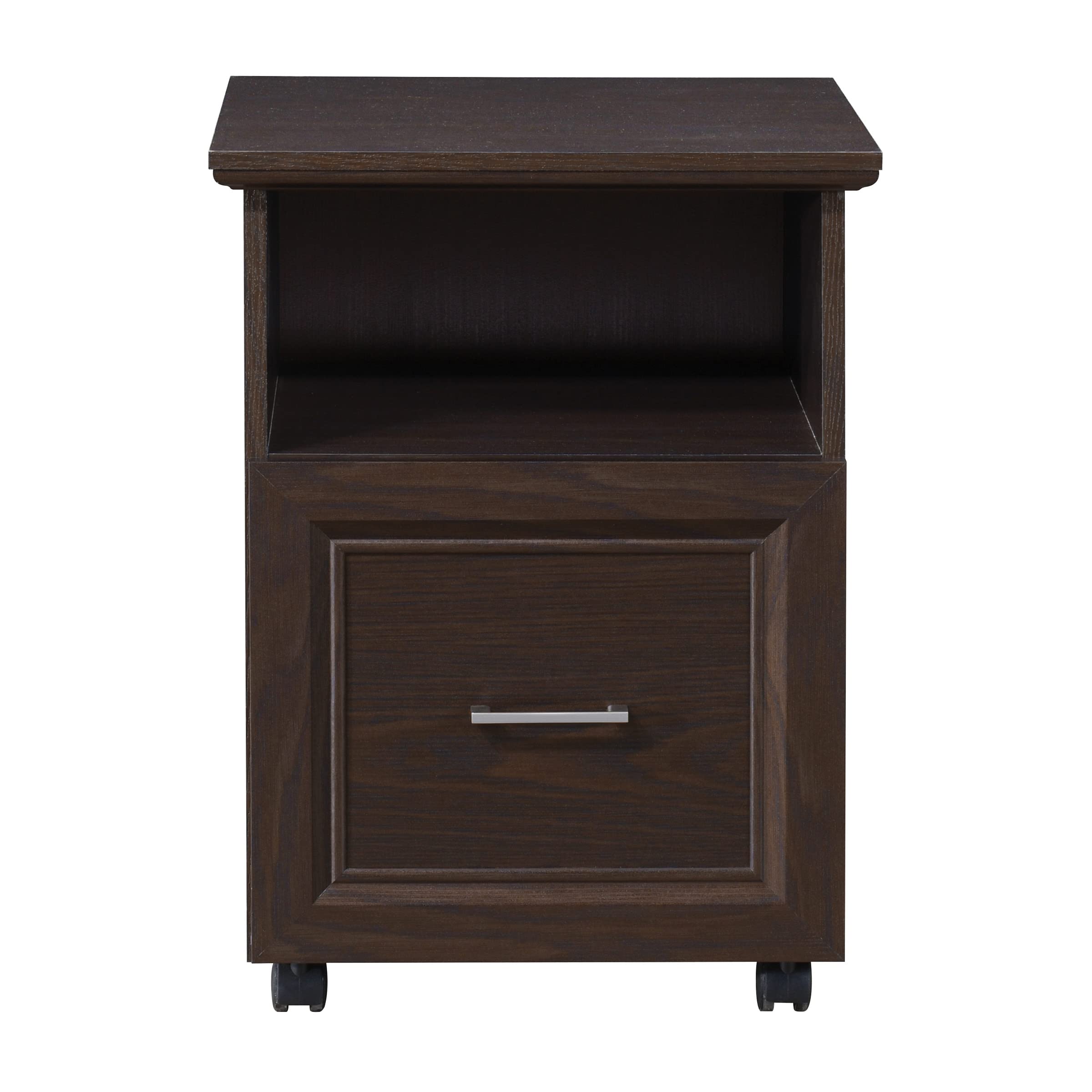 OSP Jefferson Rolling File Cart & Printer Stand with Lockdowel System - Espresso Finish Mobile Office Organizer for Home & Business Workspaces