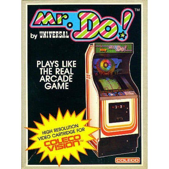 Vintage ColecoVision Mr. Do! Arcade Game Cartridge - Classic 80s Home Video Game for Retro Gaming Enthusiasts | Perfect for Nostalgic Gaming Nights & Collector's Display