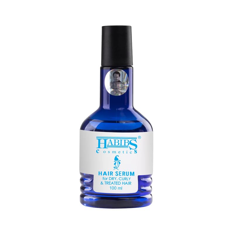 HABIBS COSMETICS Hair Serum for Dry Curly & Treated Hair - 100ml Silky Smooth Frizz Control Treatment | Tames Frizzy Hair, Reduces Tangles | Suitable for All Hair Types | Perfect for Daily Styling & Heat Protection