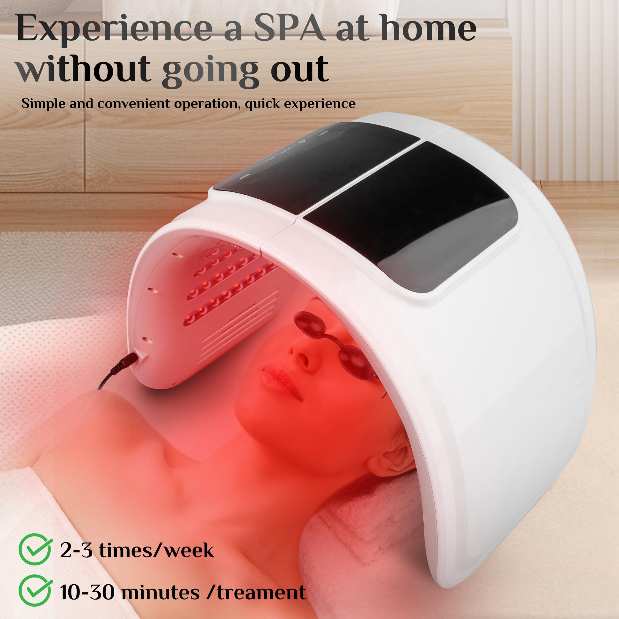 Red Light Therapy Mask - 7 Color LED Light Therapy for Skin Rejuvenation & Anti-Aging | Photon Face Mask with Cooling Spray Function | Perfect for Home Skincare & Acne Treatment