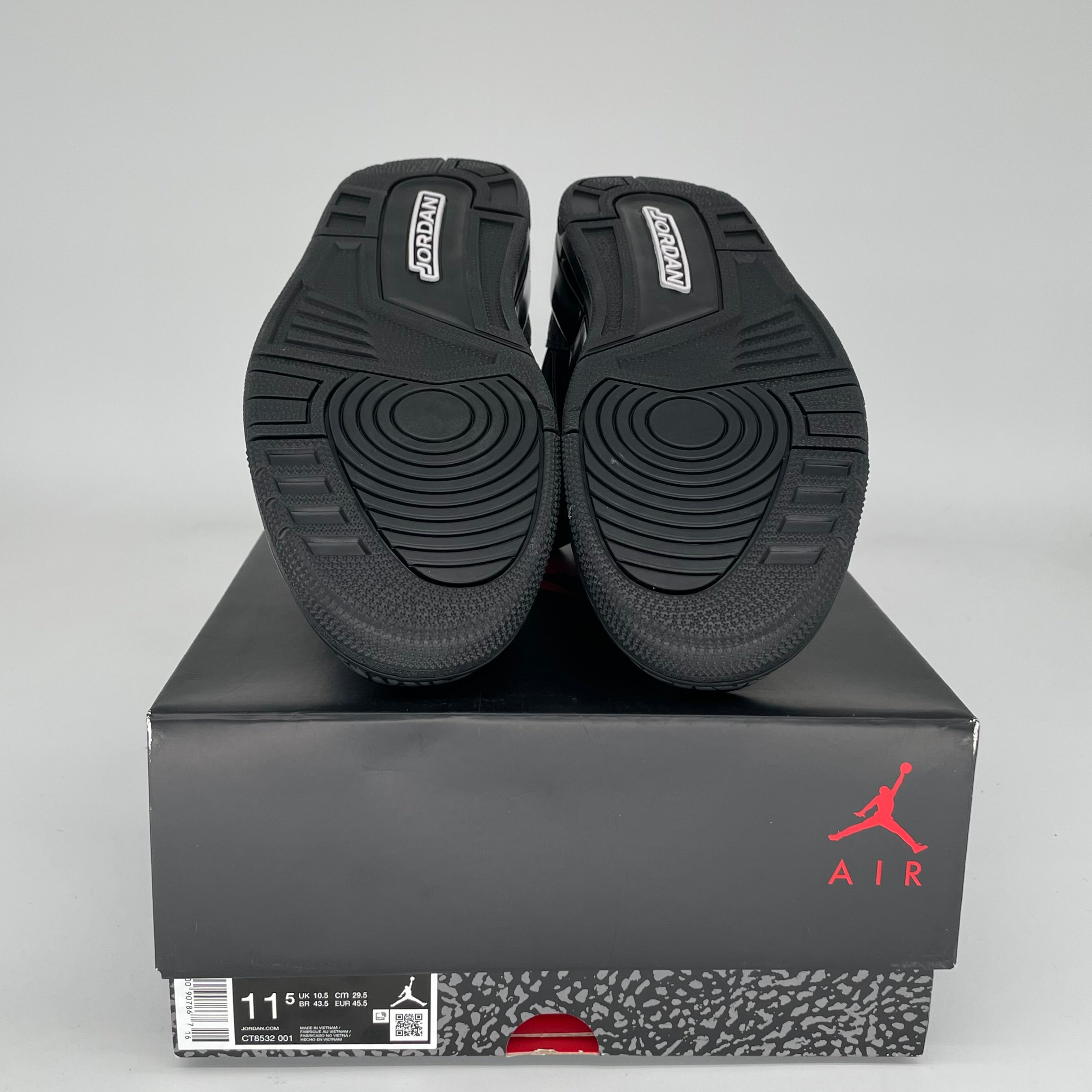 AIR JORDAN 3 Retro 'Black Cat' Men's Basketball Shoes Size 11.5 - Style CT8532-001 | Perfect for Streetwear & Sneaker Collectors