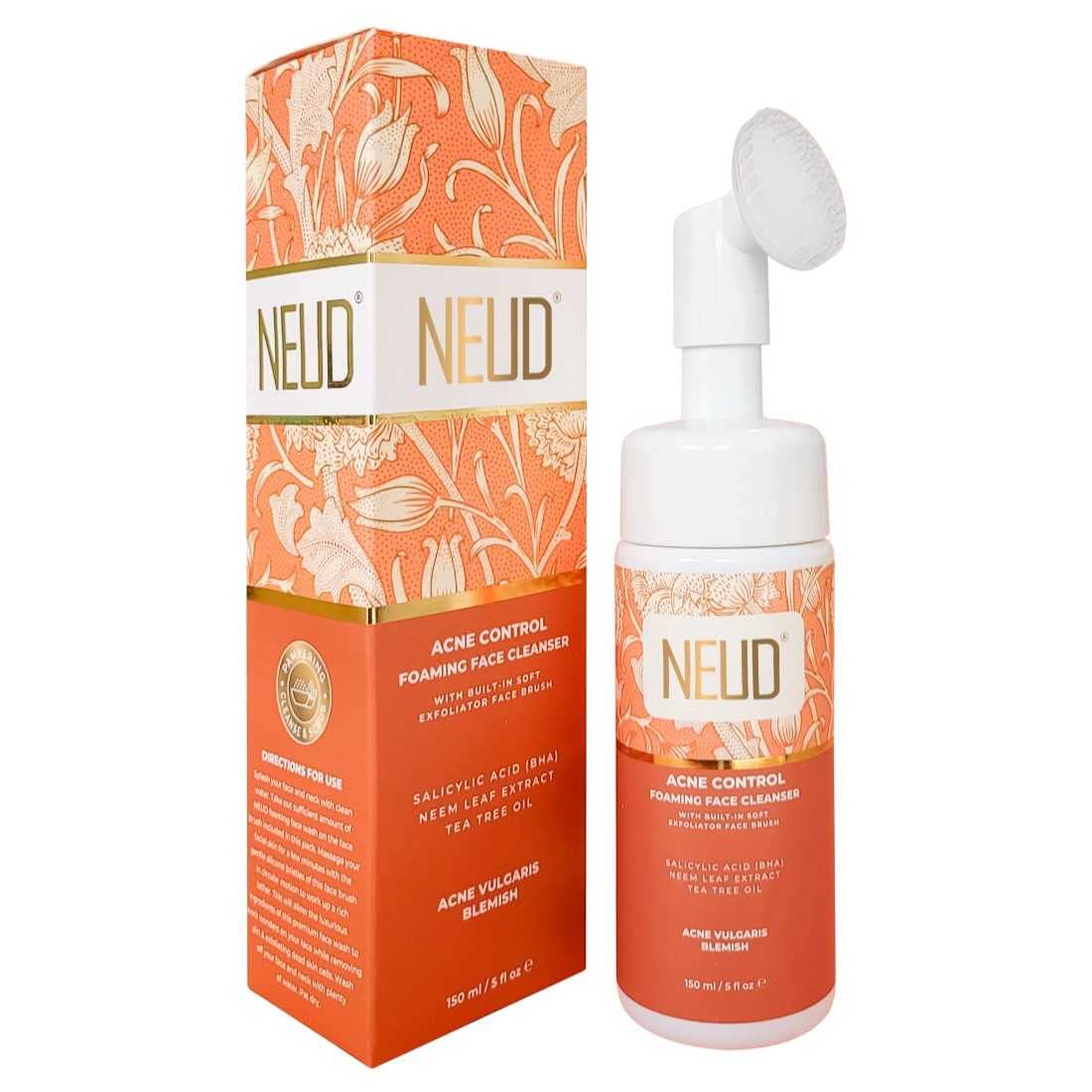 NEUD Foaming Face Cleanser 150ml - Acne Control Facial Wash for Oily & Sensitive Skin | Gentle Daily Cleansing for Clear Complexion | Morning & Night Skincare Routine