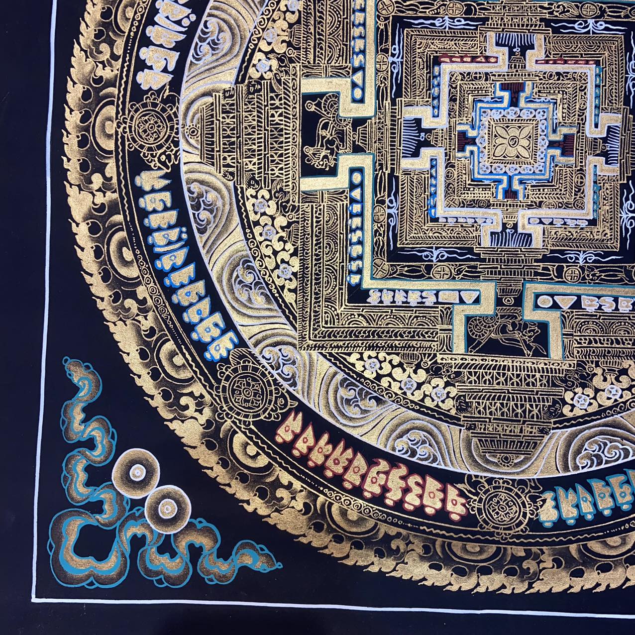 Authentic Kalachakra Mandala Tibetan Thangka Painting - Handmade Buddhist Art for Meditation & Home Decor | Perfect for Yoga Studios, Spiritual Spaces & Gift Giving