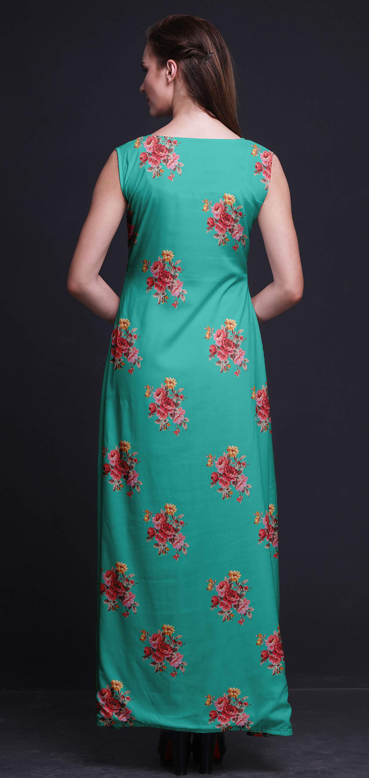 Bimba Women's Sleeveless Long Beach Dress with Front Slit - Flowy Summer & Spring Maxi Dress for Vacation, Poolside, Date Night and Casual Outings