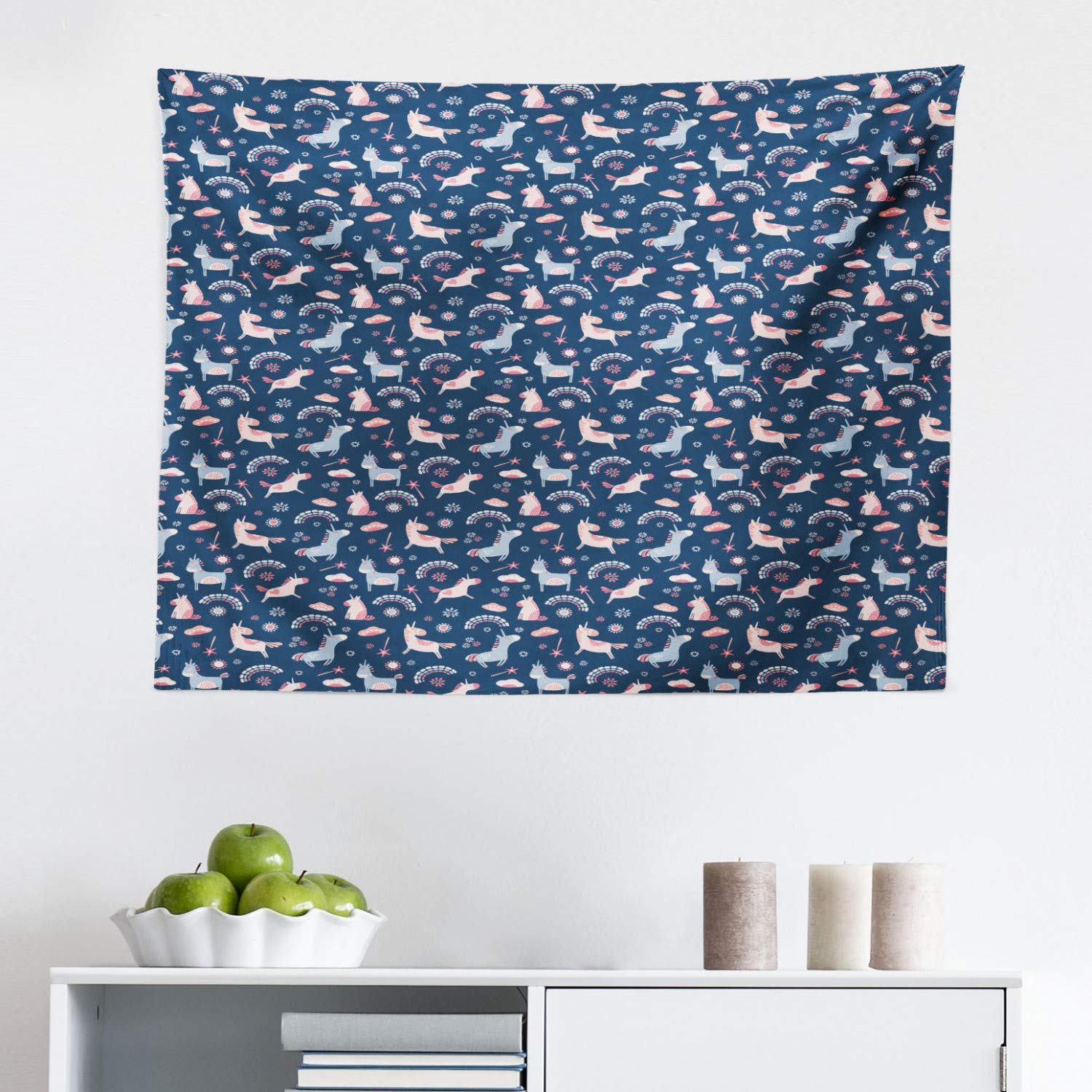 Ambesonne Unicorn & Rainbow Animal Tapestry Wall Hanging Decor - 28