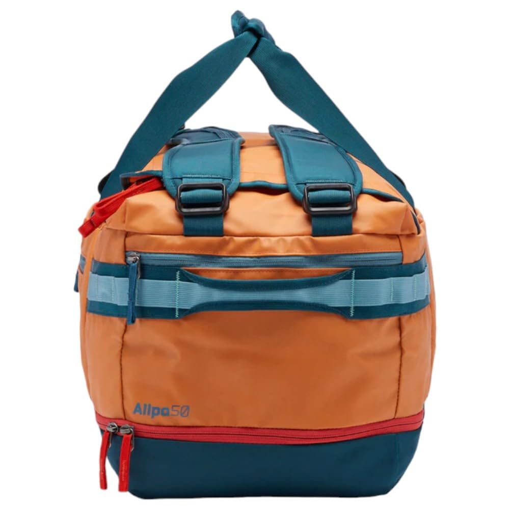 Cotopaxi Allpa 50L Travel Duffel Bag - Tamarindo/Abyss Color - Water-Resistant Carry-On Luggage for Adventure Travel, Camping & Weekend Getaways