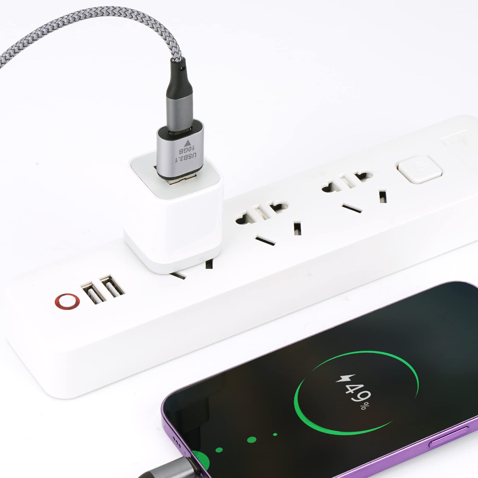 HOOLRZI USB 3.1 Type A to Type C Adapter - 10Gbps High-Speed Data Transfer & Fast Charging - Compatible with Laptop, Phone, Tablet - Perfect for Office, Travel, and Home Charging Stations