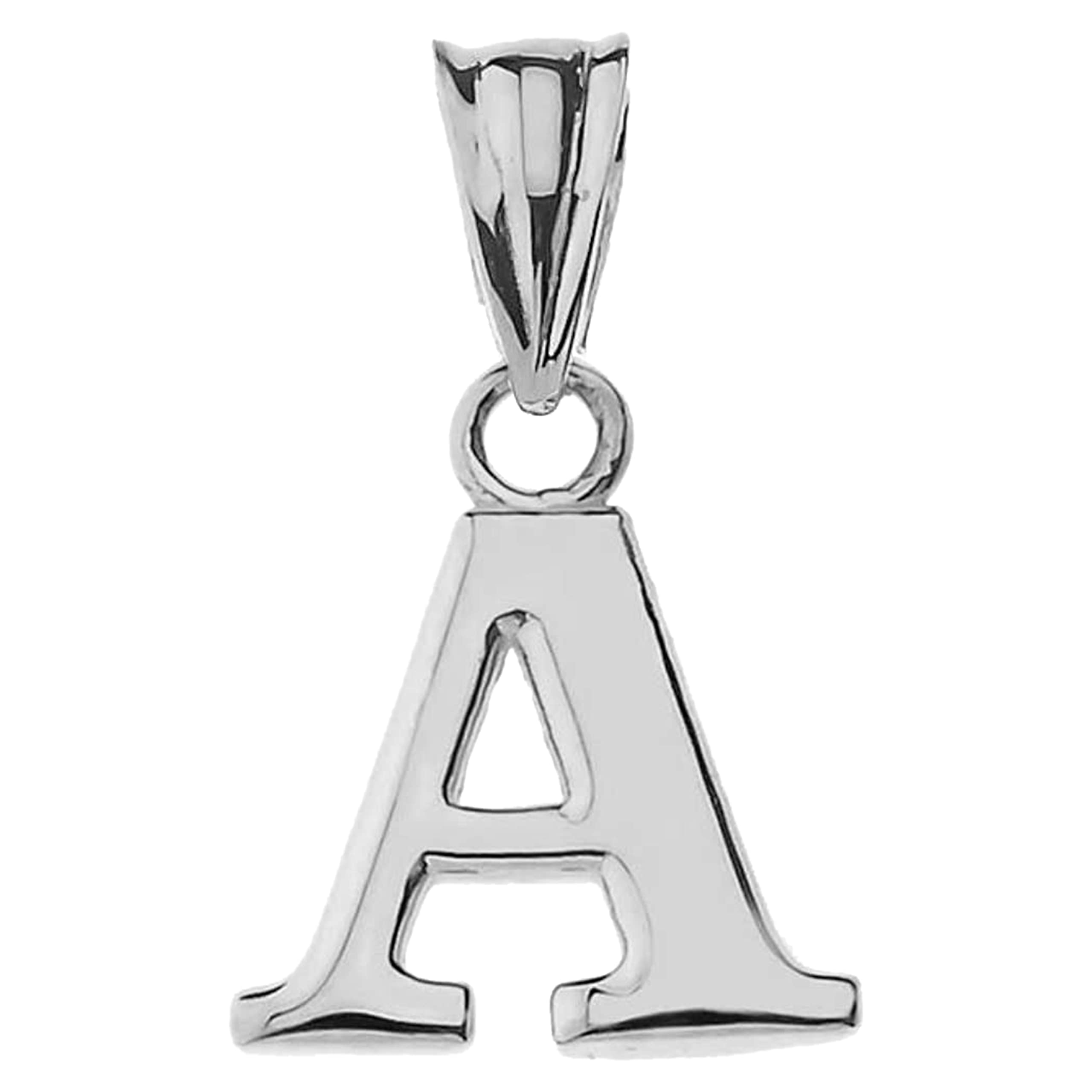 14K White Gold Mini Initial A-Z Charm Pendant (1/2 Inch) - Personalized Letter Necklace for Women - Perfect for Birthdays, Anniversaries & Everyday Elegance