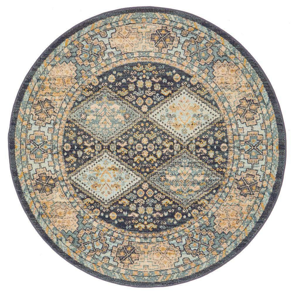 Legacy Navy Round Rug - Soft Non-Slip Area Rug for Living Room, Bedroom & Nursery - Perfect for Home Decor and Cozy Spaces