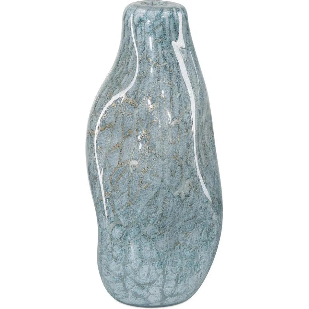 20 Inch Tyne Blue Glass Vase - Elegant Home Decor for Centerpieces, Wedding Bouquets & Floral Arrangements - Perfect for Living Room, Dining Table or Gift