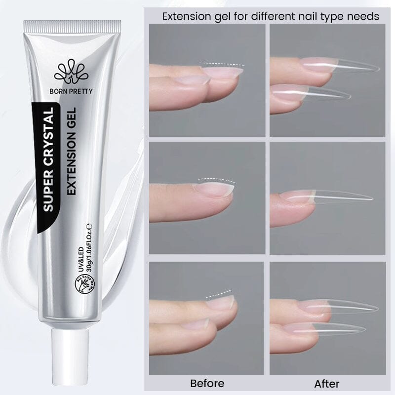 Super Crystal Extension Gel 30g - Professional Nail Extension Kit for Strong & Natural-Looking Nails - Perfect for Salon, Home Manicure & Special Occasions