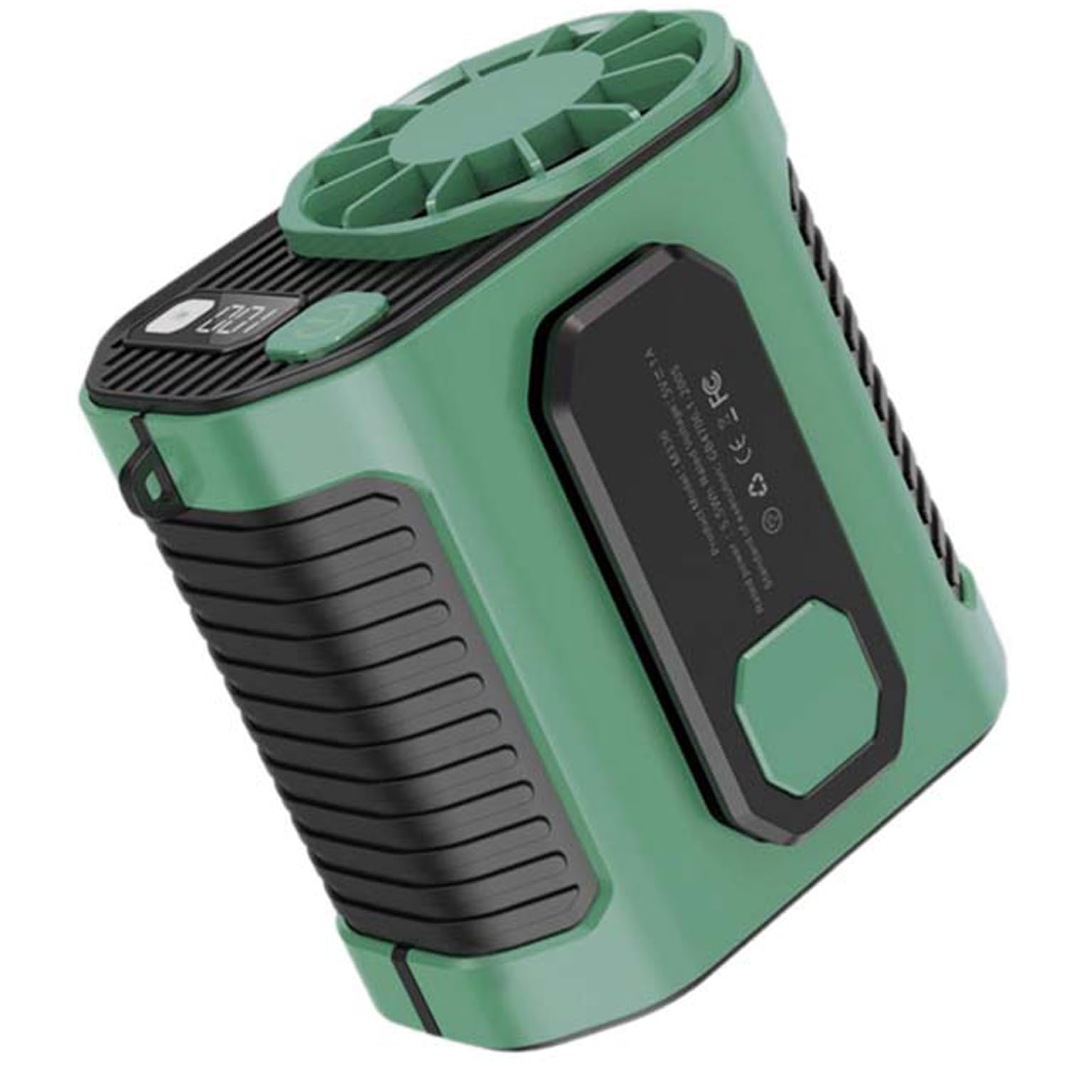 2024 Upgraded Rechargeable Waist Fan - High Speed Portable Cooling Fan with Belt Clip, Wearable Under Shirt for Outdoor Sports, Hiking, Gardening & Office Use (Green)