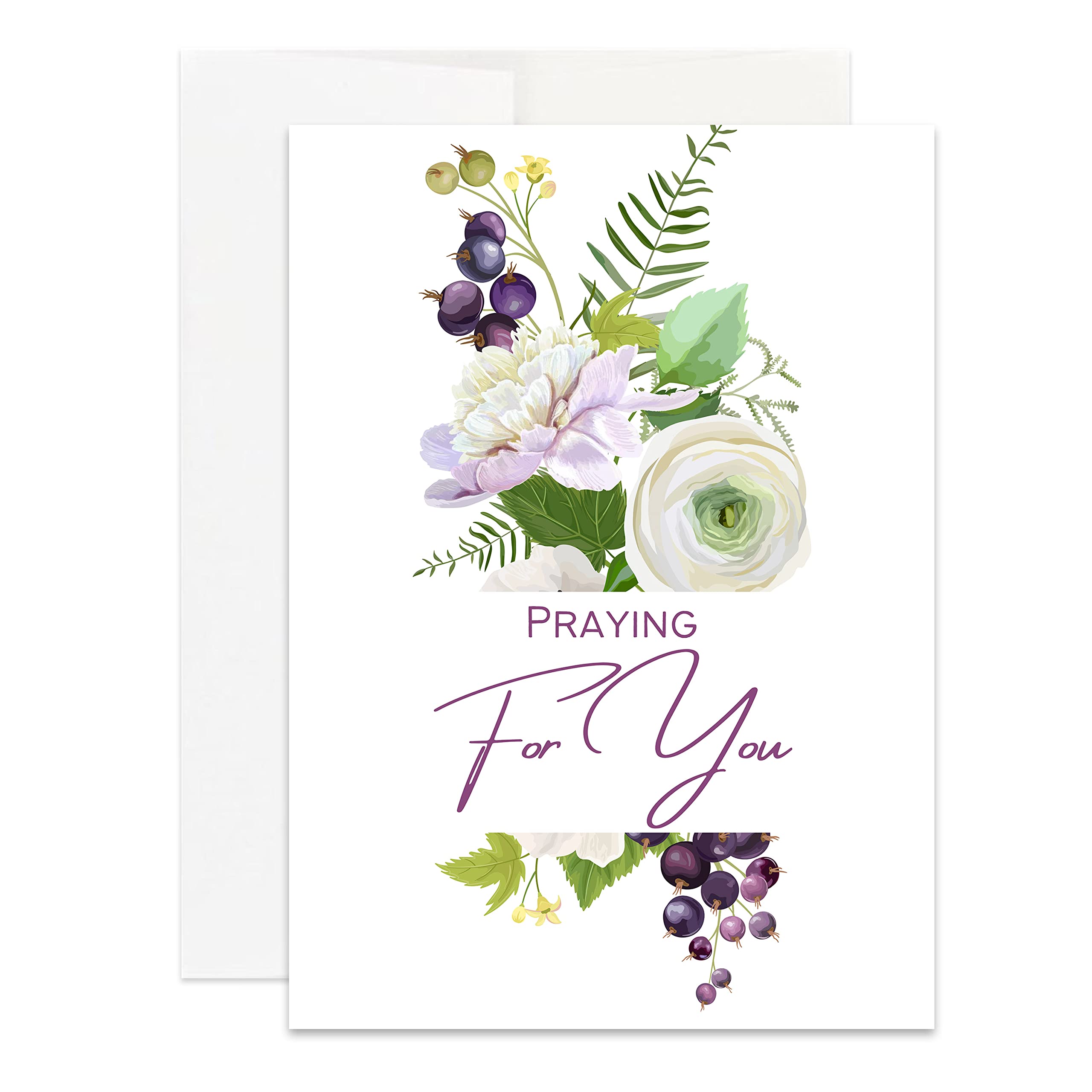 Christian Sympathy Card - Religious Get Well Soon Card with Encouraging Bible Verses for Loss & Grief (Single Card) - Perfect for Funeral, Hospital Visits & Comforting Loved Ones