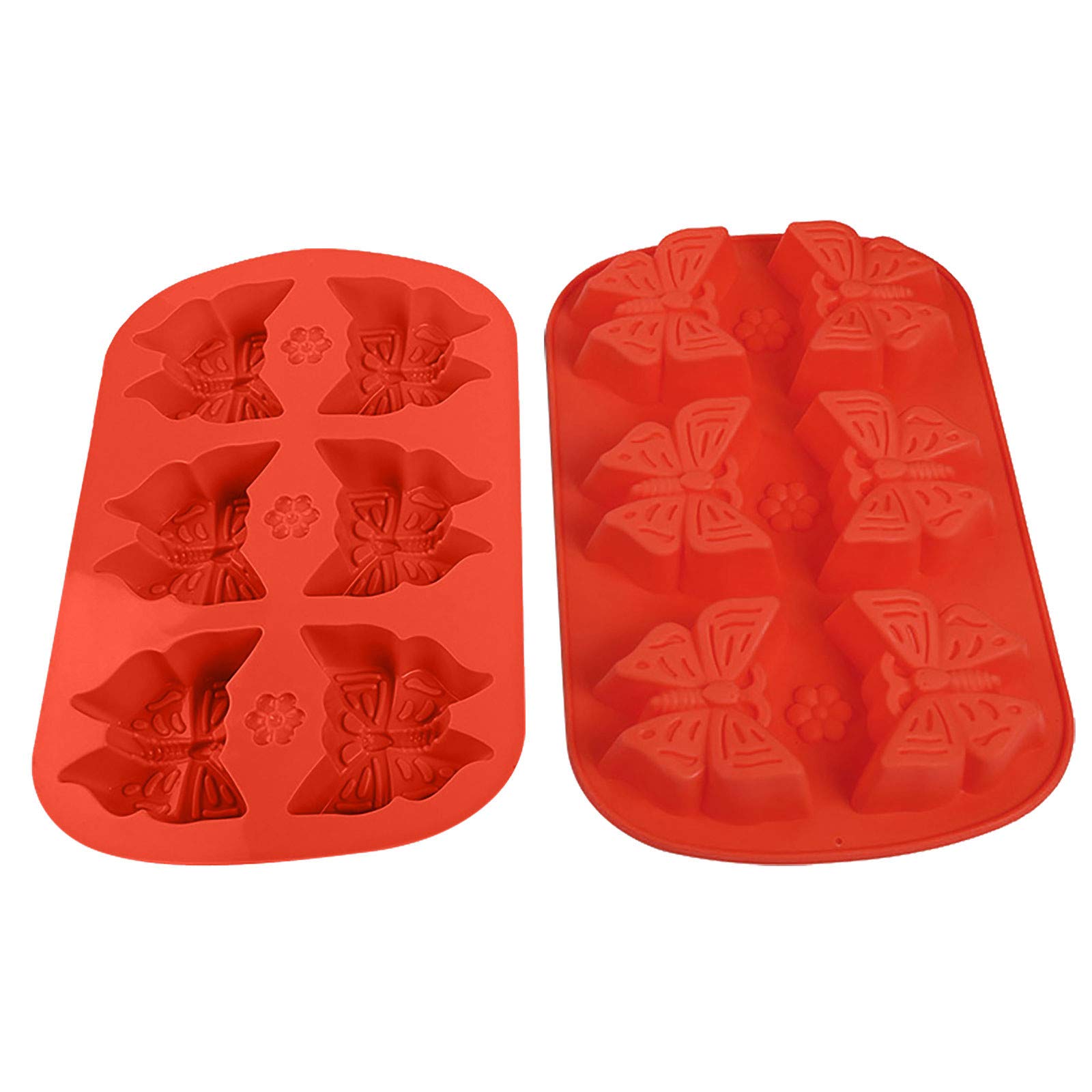 Lapirek Easter Bunny Silicone Mold - 1PC Animal Shaped Cake Mould for DIY Baking, Butterflies & Easter Decorations (Red) - Perfect for Easter Party Treats, Cupcake Toppers & Holiday Desserts