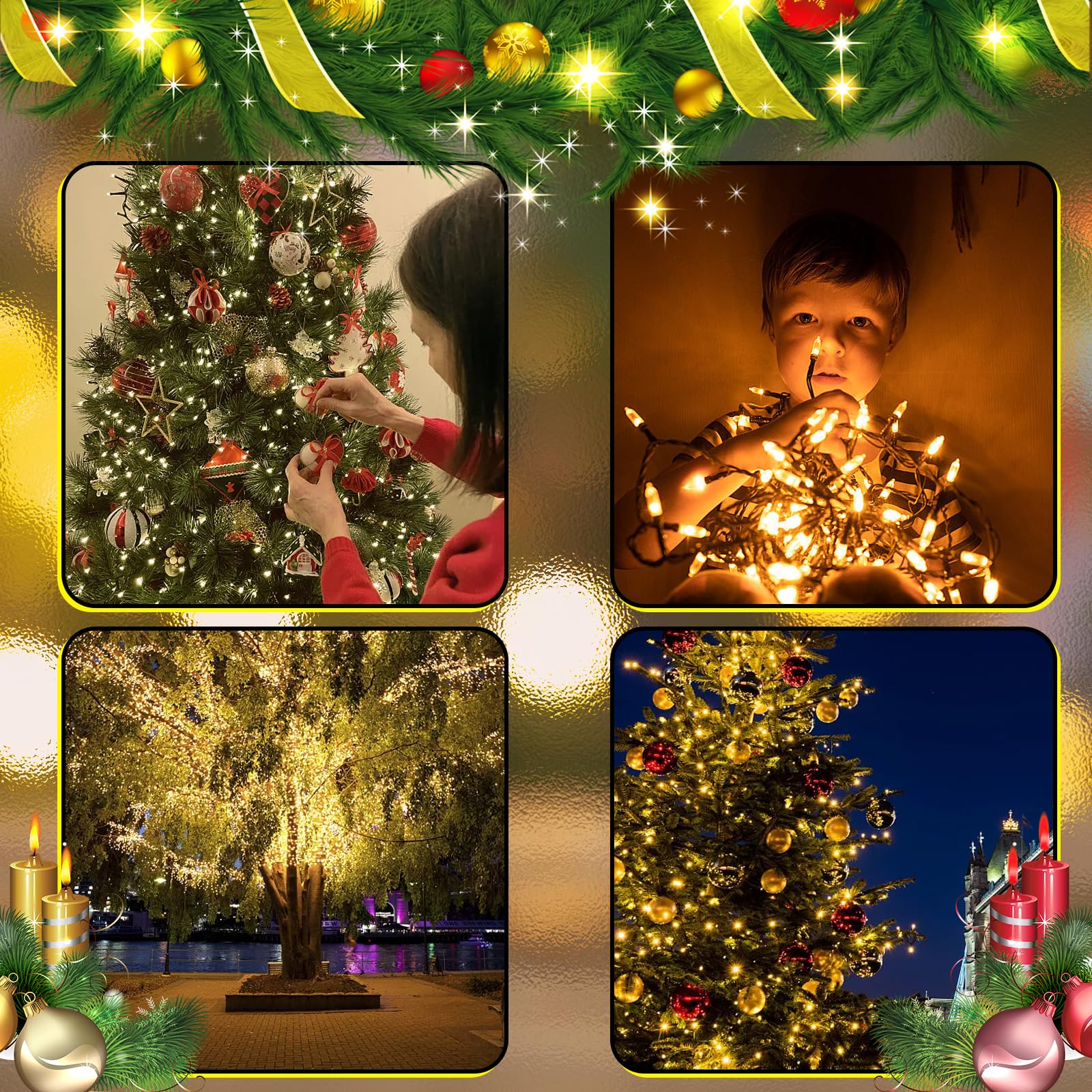Heyworld Slow Twinkle Lights - 75 LED Gentle Twinkling Christmas String Lights with 37 Twinkling Bulbs | UL Certified Waterproof for Indoor & Outdoor Use | 28ft Length, Connect Up to 3 Sets | Perfect for Holiday Decor, Garden Parties, and Cozy Home Ambiance