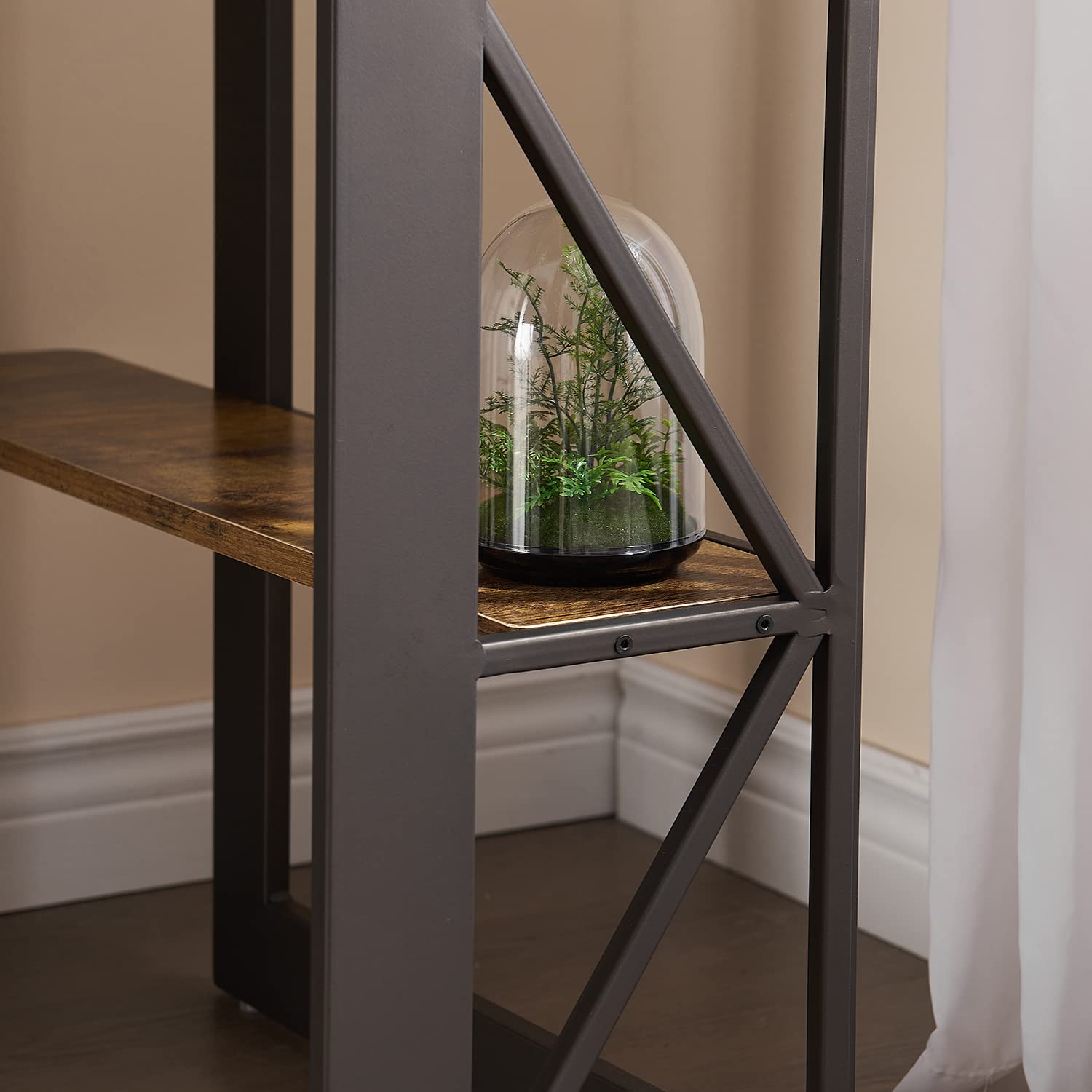 VECELO Corner Computer Desk with Keyboard Tray & Storage Shelves - Compact Home Office Writing Table in Antique Brown | Perfect for Small Spaces, Gaming Setup & Remote Work