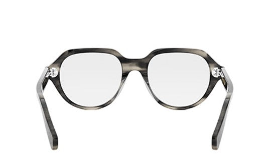 Celine THIN CL50145I 005 Black Grey Stripes Geometric Men's Eyeglasses - Premium Designer Glasses for Men | Perfect for Work, Driving & Fashion Accessories