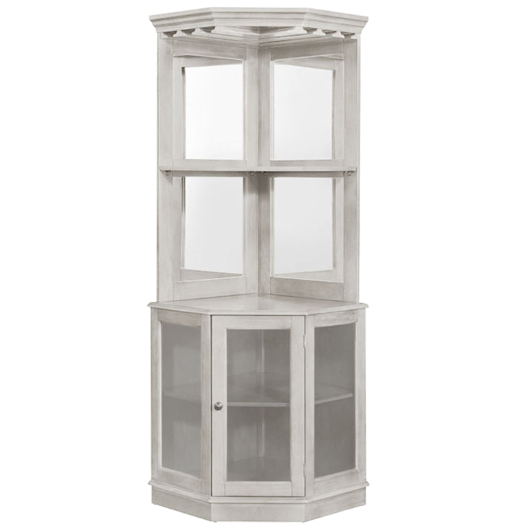 Premium Corner Bar Cabinet with Storage Space & Wine Glass Rack - Stylish Home Bar Furniture for Living Room, Dining Room, or Man Cave
