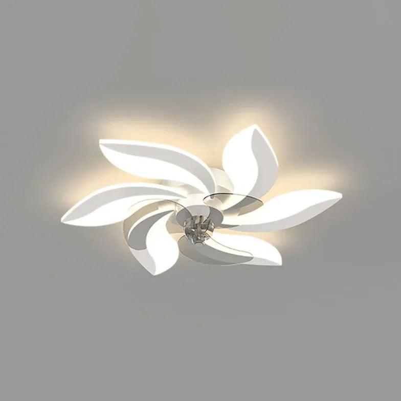 Petal Shape LED Ceiling Fan with Light for Living Room - Modern Stylish Cooling & Lighting Solution for Home, Bedroom, Office