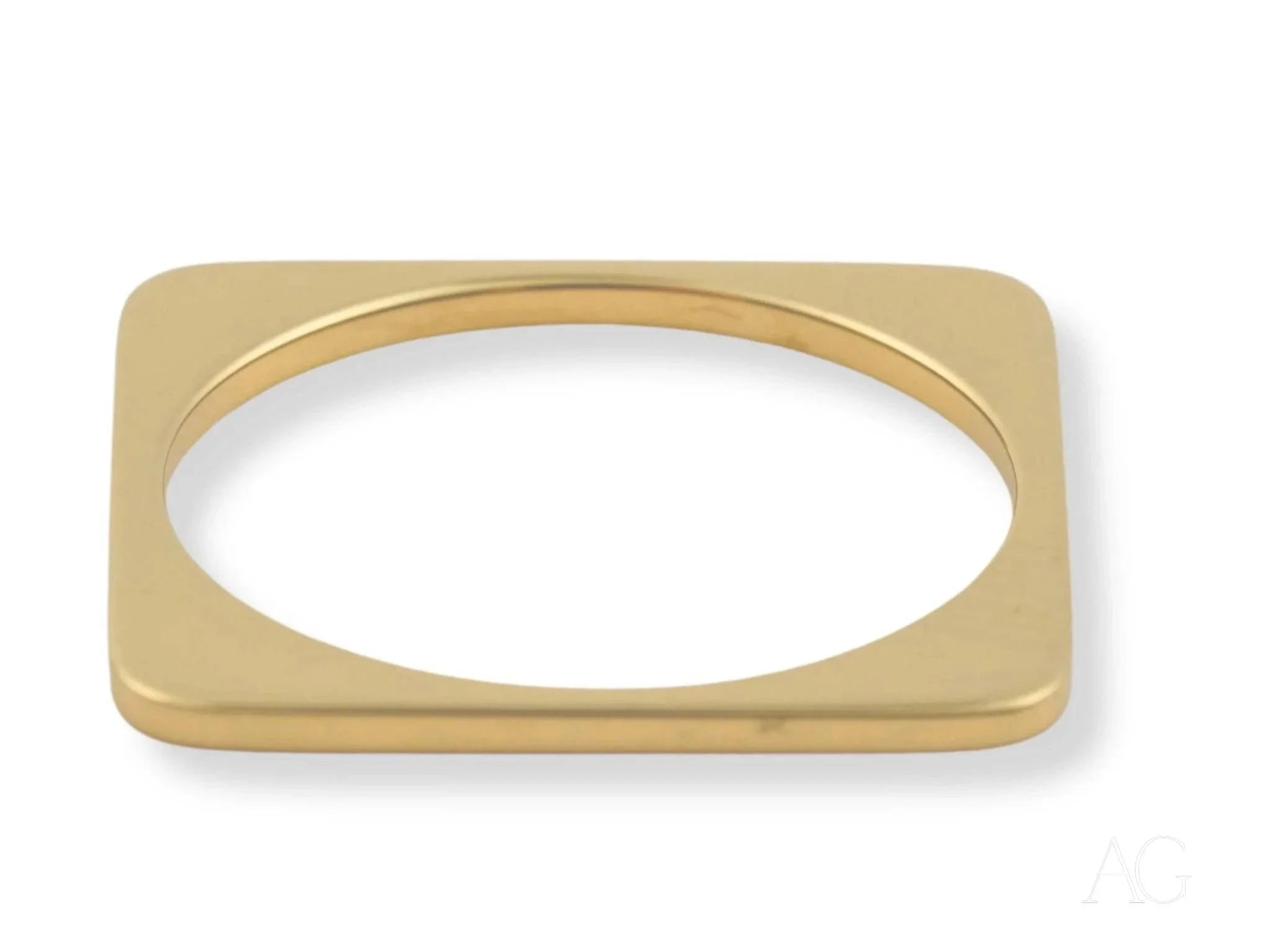 18K Yellow Gold Minimalist Square Ring for Women - Elegant & Luxurious Jewelry Gift for Anniversary, Wedding, or Special Occasions