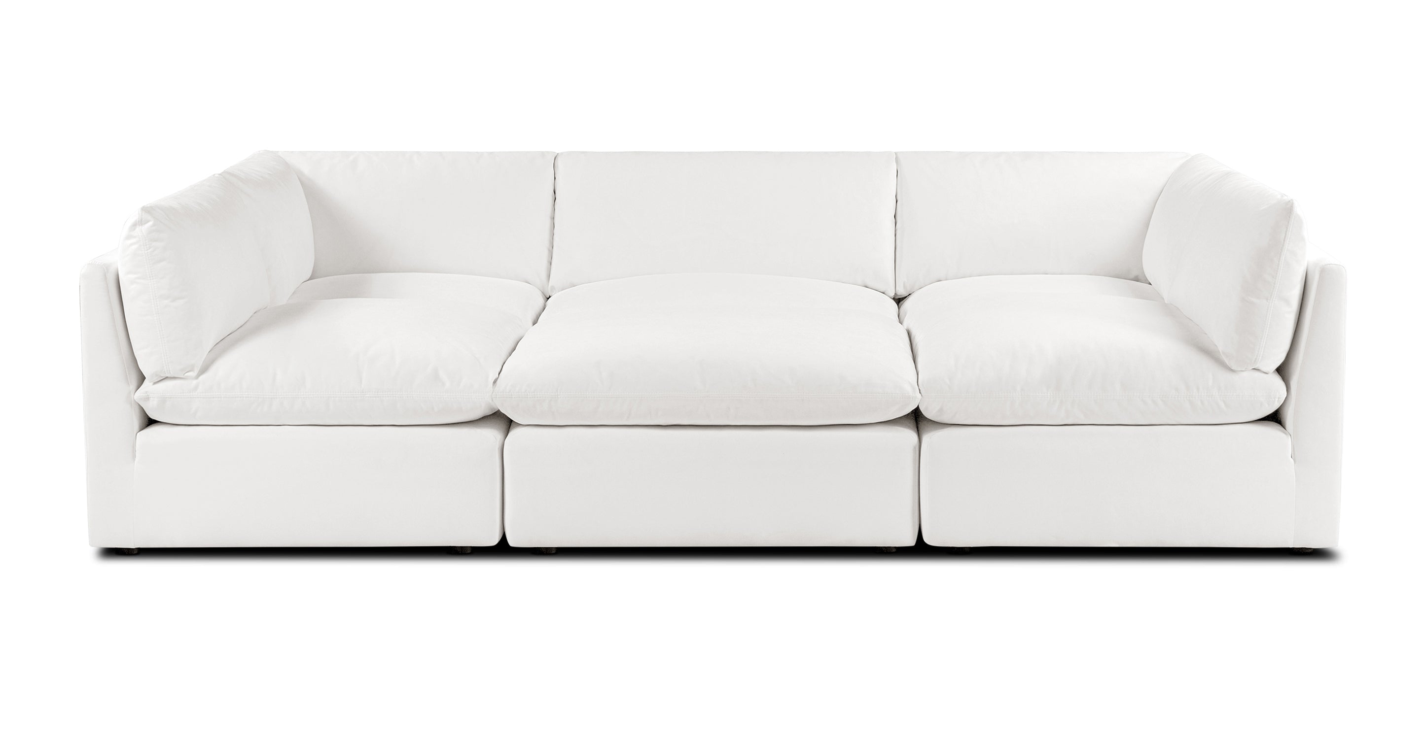 6-Seat Davos Modular Pit Sectional Sofa - Modern L-Shaped Sectional Couch with Reversible Chaise for Living Room, Family Room, and Home Theater