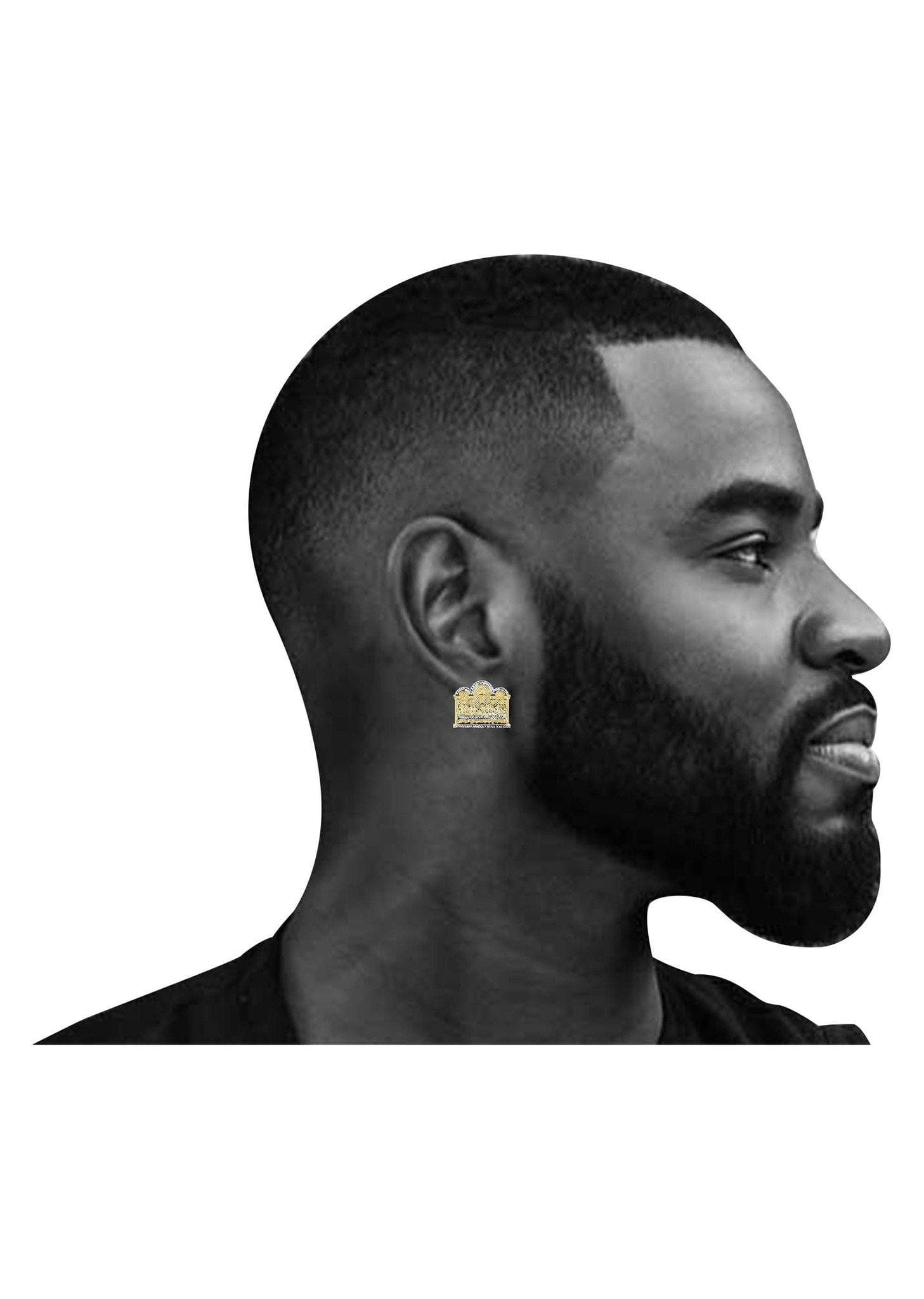 10K Gold Last Supper Earrings for Men - 1 3/8 Inches Wide Religious Jewelry - Perfect for Church, Gifts & Faith-Based Occasions