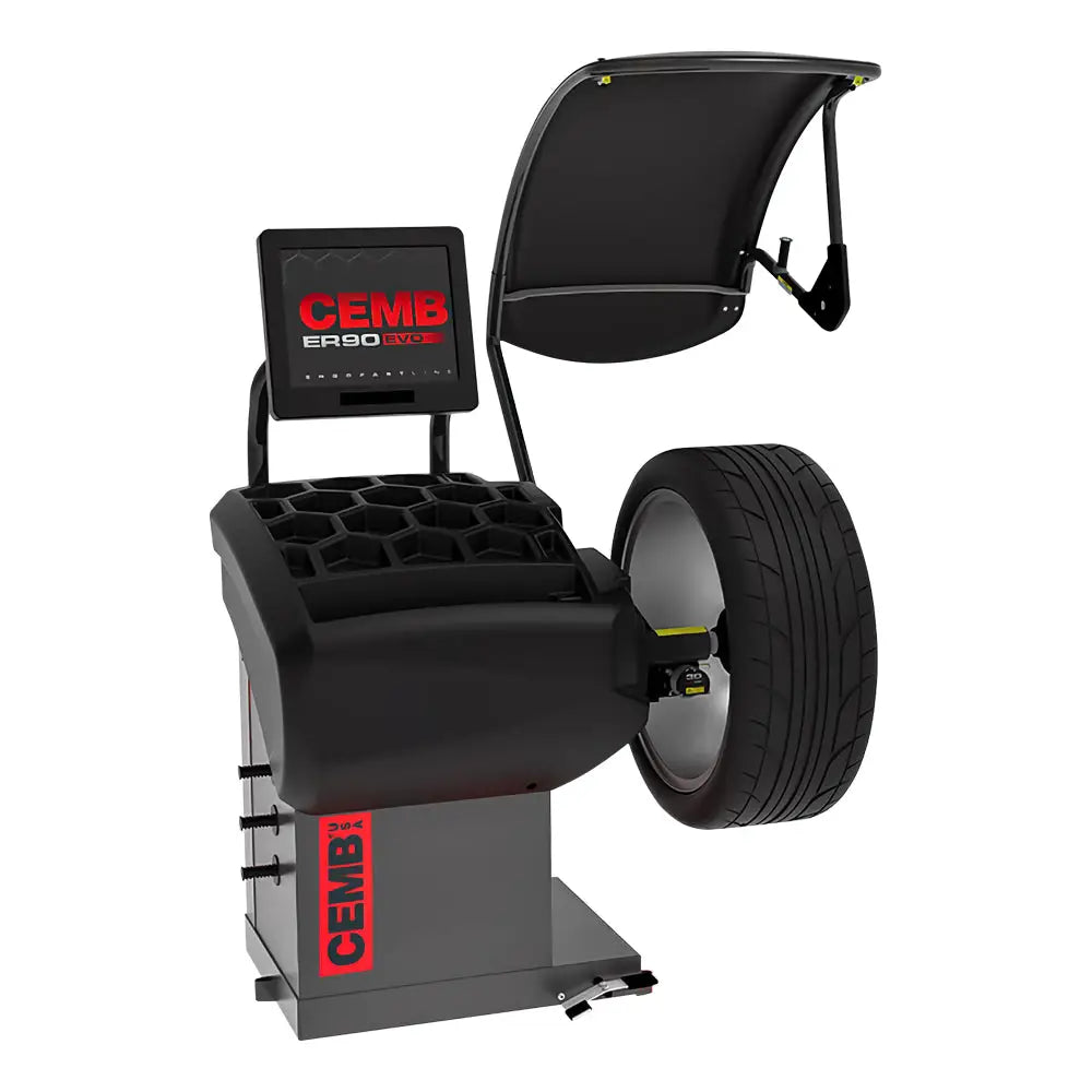 Cemb ER90 EVO Automatic Touchless Wheel Balancer Machine - Premium Wheel Balancing Equipment for Car, Truck & Motorcycle Tires - Perfect for Auto Repair Shops & Tire Service Centers