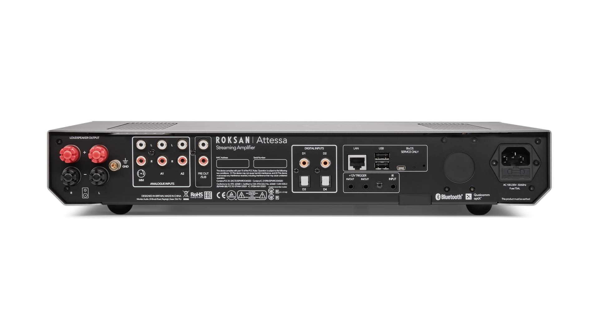 Roksan Attessa Hi-Fi Streaming Amplifier - Wireless Audio Receiver for Home Theater & Music Systems | Perfect for Living Room, Studio & Audiophile Setups