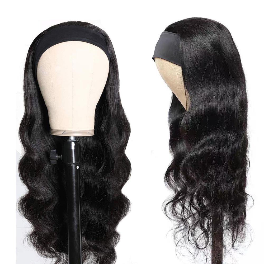 Body Wave Glueless Headband Wig - Natural Black 180% Density Human Hair - Perfect for Daily Wear, Parties & Protective Styling