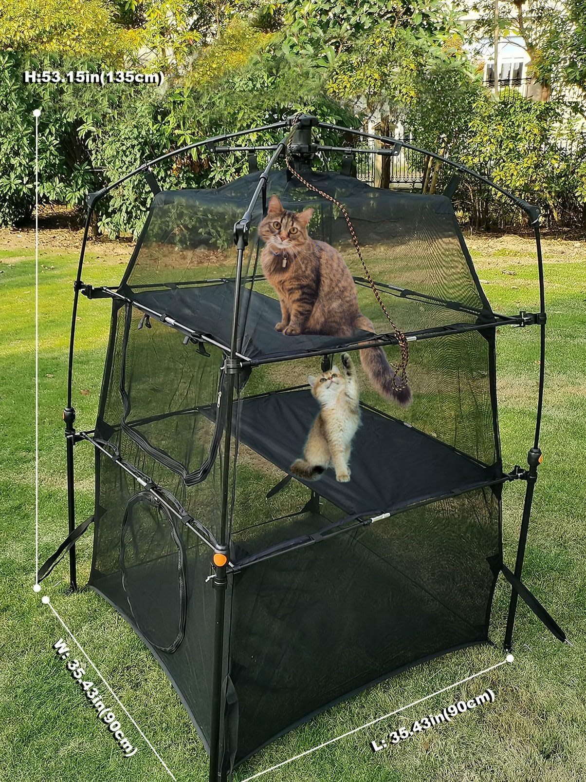 Portable Large Pop Up Cat Tent for Outdoor Use - Lightweight Pet Enclosure for Camping, Backyard, Patio & Travel - Perfect for Cats & Small Pets