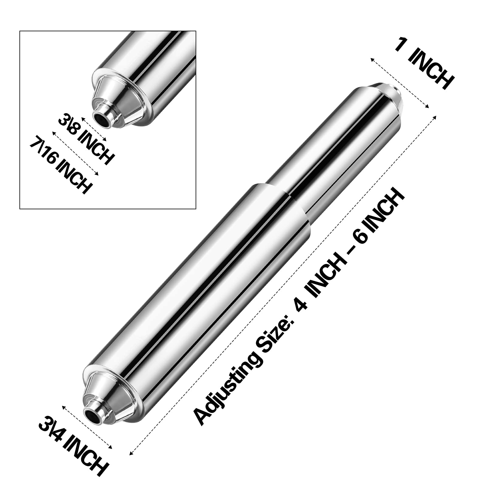Shappy 4-Pack Silver Spring Loaded Toilet Paper Roller Holder Replacement - Durable Plastic Bathroom Tissue Dispenser Insert for Home, Office & RV Use