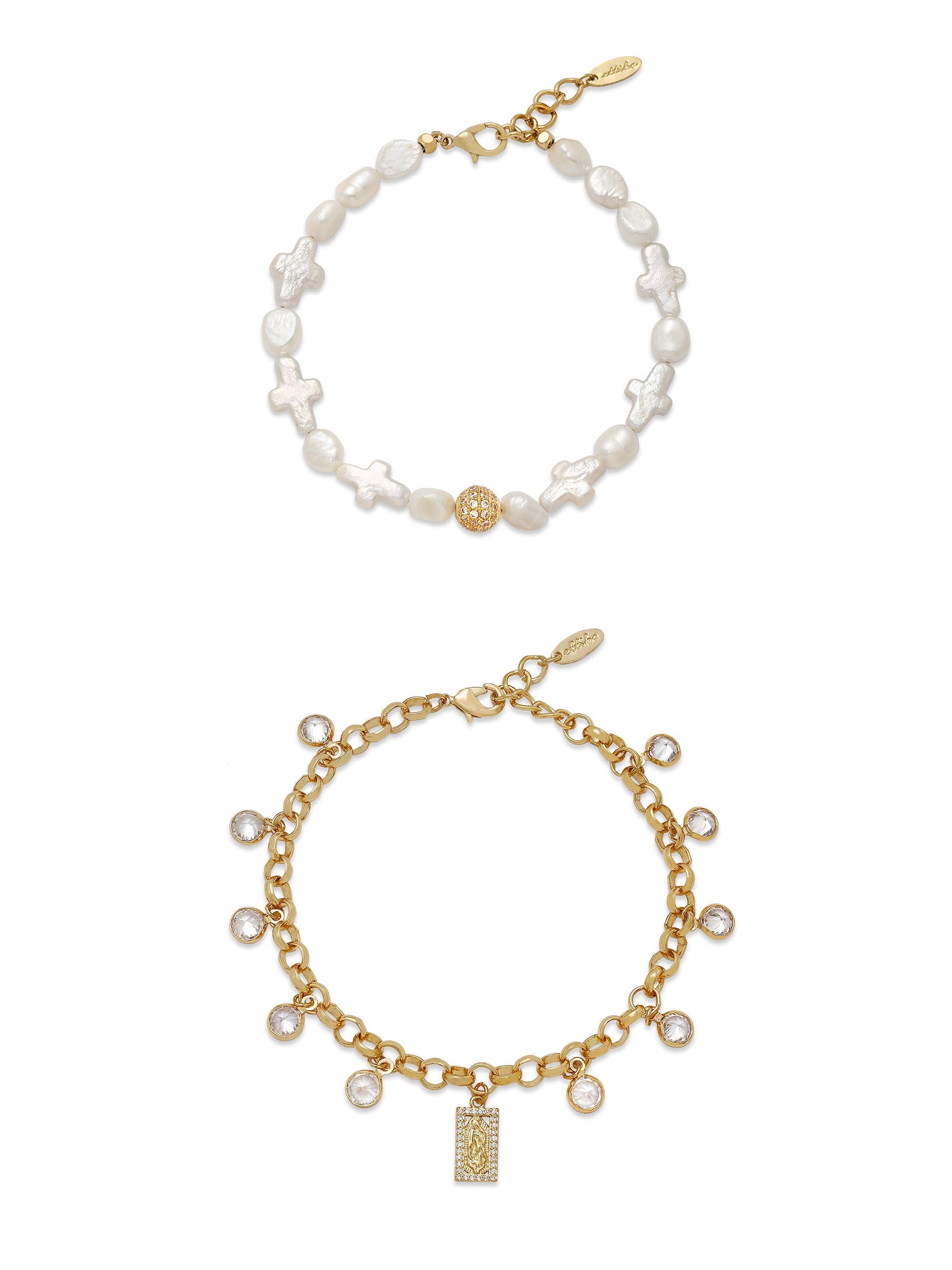 Faithful Pearl and Chain Bracelet Set for Women - Elegant Layered Bracelets for Wedding, Party & Everyday Wear