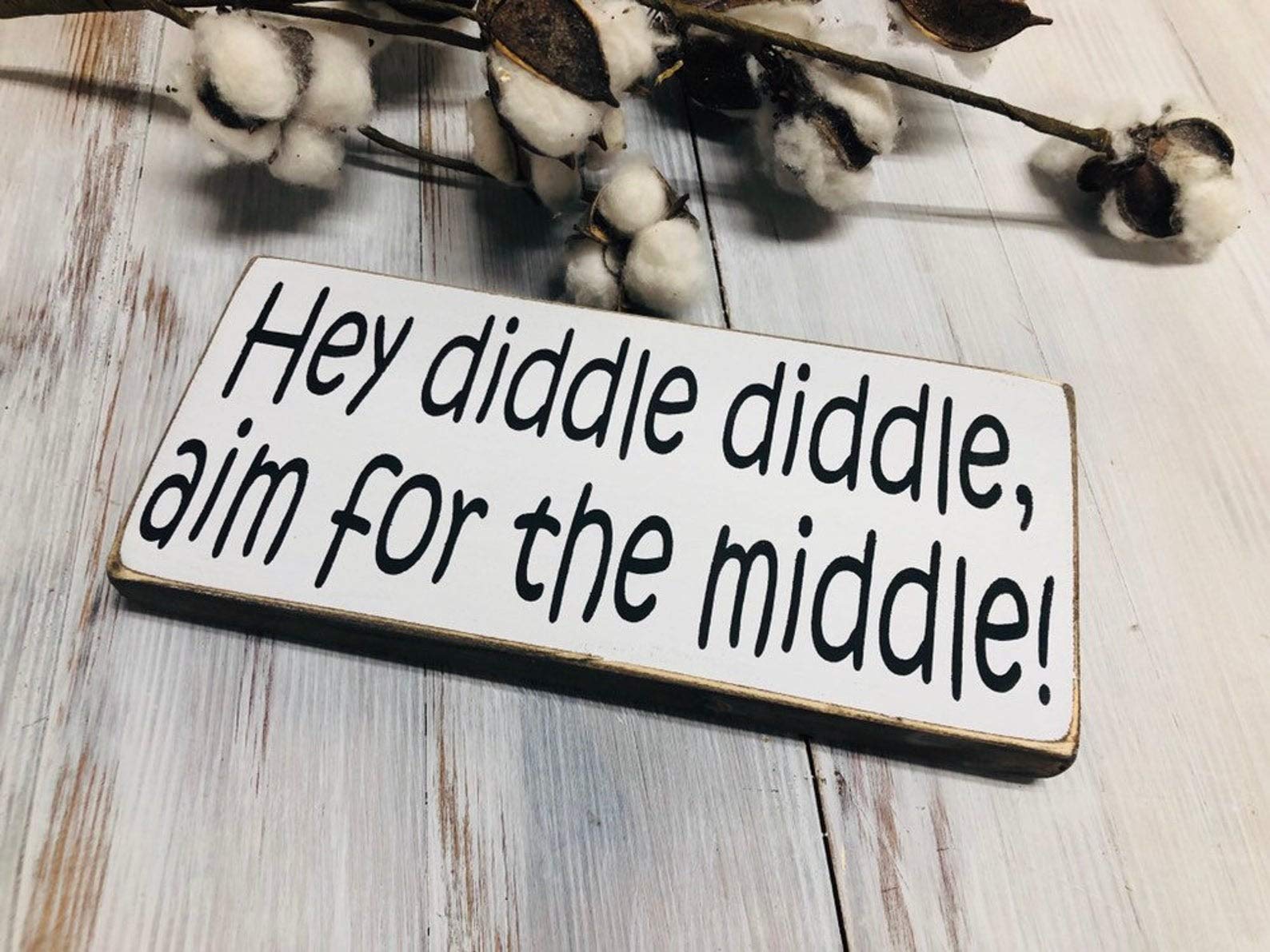 Funny Farmhouse Bathroom Sign - Wood Wall Decor for Nursery & Kids' Bathroom