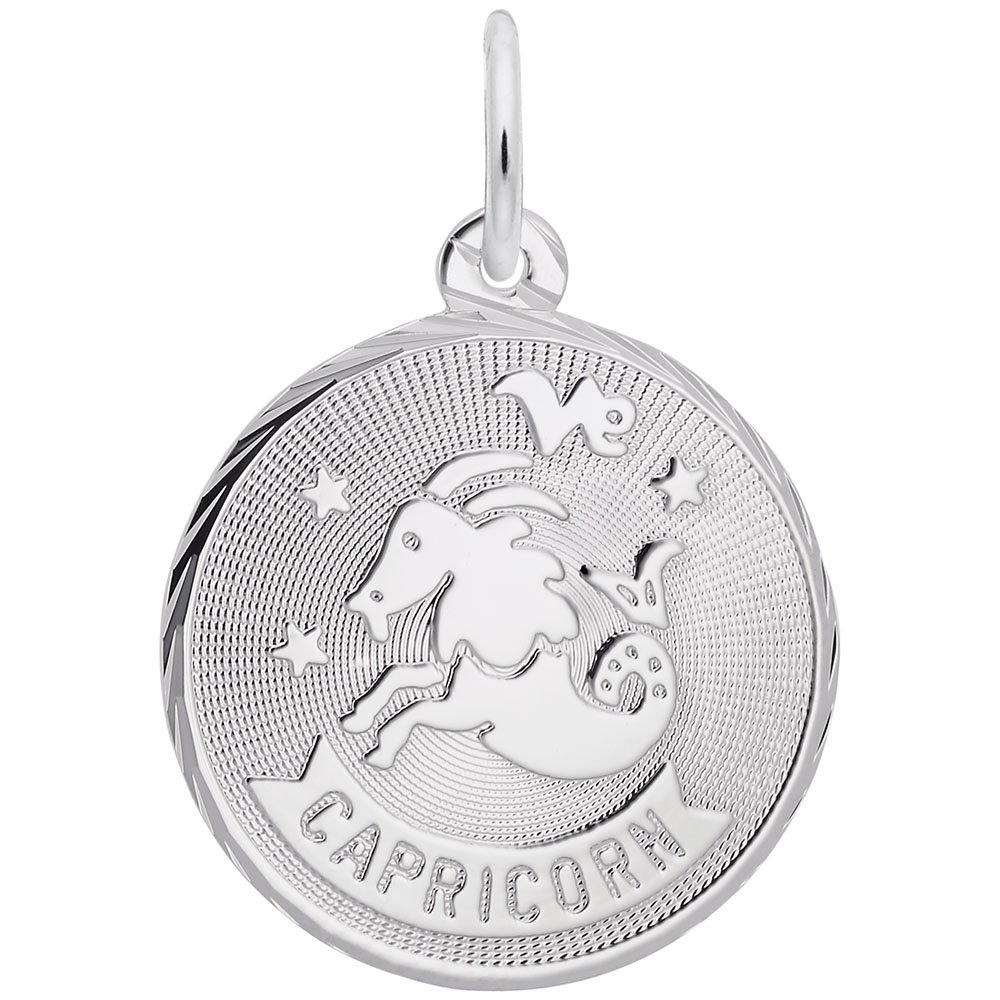 Capricorn Zodiac Charm Pendant - Sterling Silver & Gold Plated for Bracelets & Necklaces - Perfect for Birthdays, Gifts & Astrology Jewelry Collections
